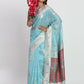 Shree Shyam Fashion Linen Cotton Sky Blue Saree