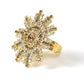 Mominos Fashion Joharkamal Gold-Polished AD Studded Adjustable Finger Ring - Swadesiicart