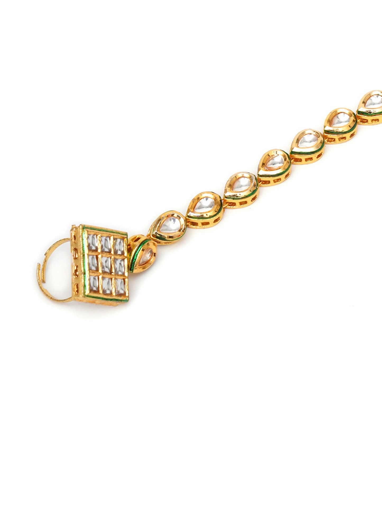 Kundan Hand Harness (gold) - Ruby Raang - Swadesiicart