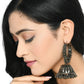 Mominos Fashion Johar Kamal Oxidised Black-Plated With Ghungroo Jhumkas - Swadesiicart