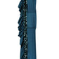Peacock Blue And Black Ruffled Ready To Wear Saree