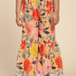 Alakhi Studio Girls Floral Georgette Printed V-Neck Kurta With Sharara - Mustard