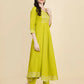 Designer Stylish lime green Cotton Stitched Suit With Dupatta - Tanisha | Swadesiicart