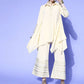 Ahalyaa Women Off White Colour Crepe Printed Top Palazzo Set | Swadesiicart