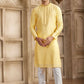 Raivat Ethnic Banarasi Art Silk Mirror Work Kurta Pajama In Yellow Colour | Swadesiicart