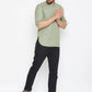 Even Apparels Green Color Men's Pure Cotton Kurta With Band Collar | Swadesiicart