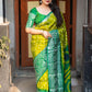Green Jute Silk Printed Saree with Unstitched Blouse - Hiral Fashion | Swadesiicart