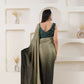 Grey Satin Pedding Designer, Printed Party Wear Ready To Wear Saree - Femina | Swadesiicart