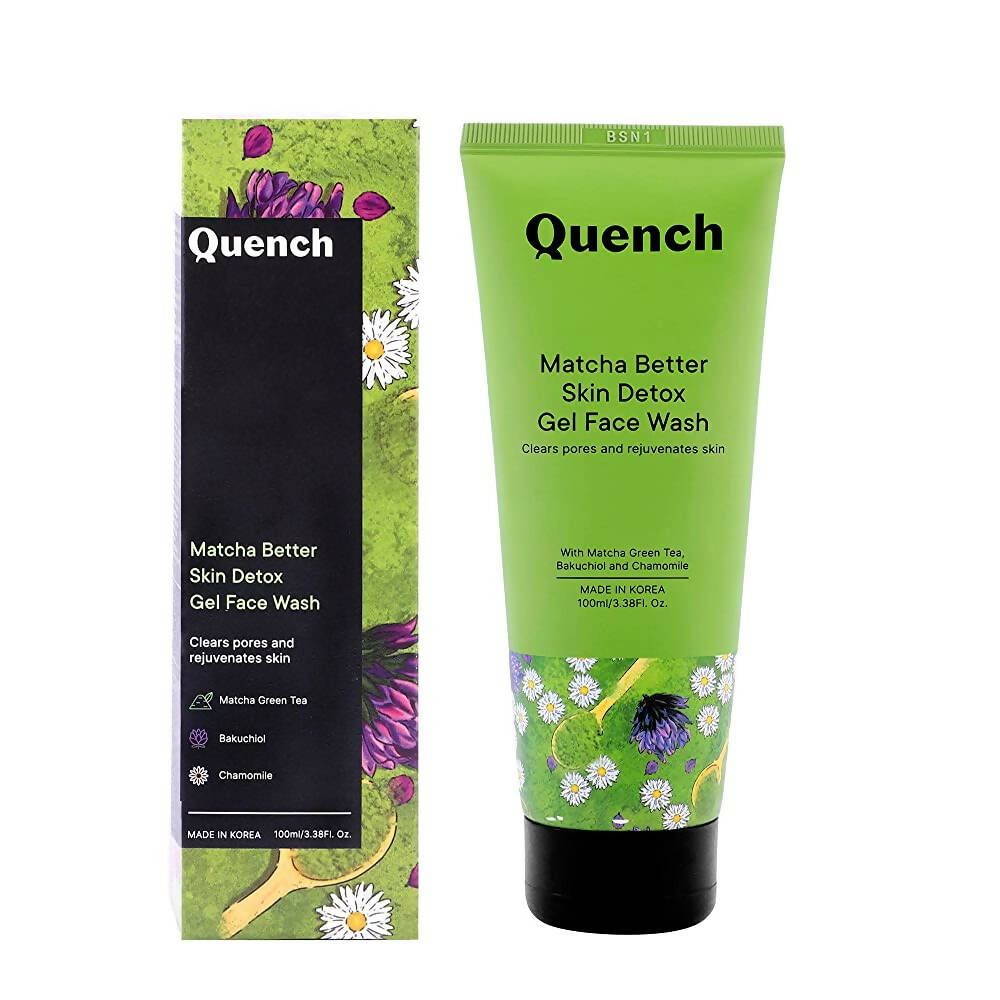 Quench Botanics Matcha Better Skin Detox Gel Face Wash - Korean Skincare | Swadesiicart