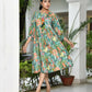 Vaasva Women's Teal Musline Viscose Digital Printed Dress | Swadesiicart