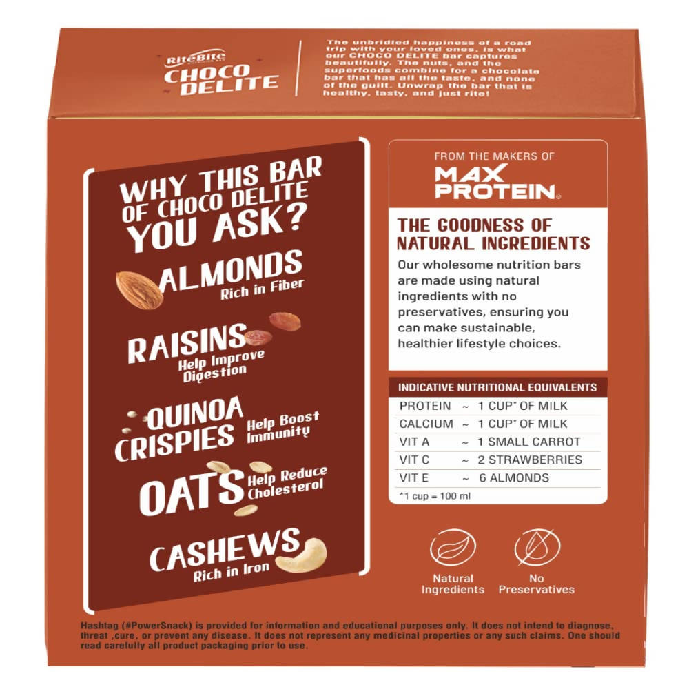RiteBite Max Protein Choco Delite Energy Nutrition Bar - Swadesiicart