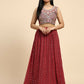 Red Georgette Embroidered Lehenga choli with Dupatta - Dhara | Swadesiicart