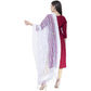 A R Silk Women's Mirror Work Orgenza Cotton White Dupattas and Chunnis