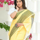 Beatitude Yellow Cotton Jacqaurd Border Tangail Handloom Saree