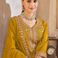 Anaita Mustard Vichitra Silk Readymade Suit with Embroidery & Lace Work