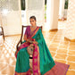 Sea Green Soft Banarasi Paithani Copper Zari Weaving Saree With Unstitched Blouse Piece - Jodha | Swadesiicart