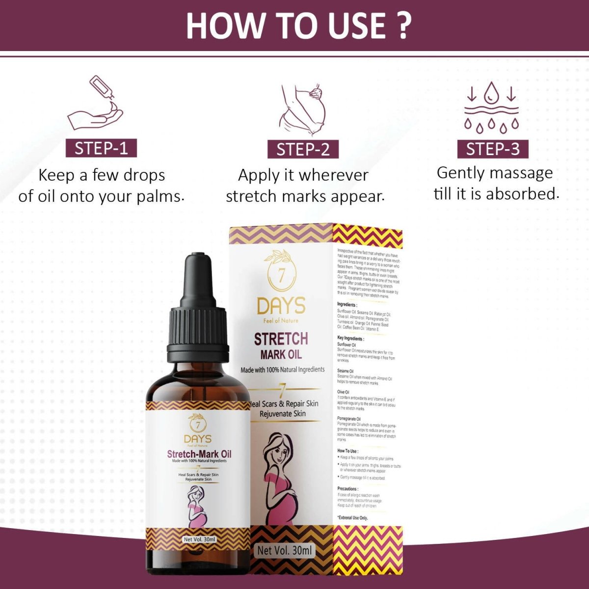 7 Days Stretch Mark Oil - Swadesiicart