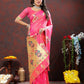 Lorenvalley Fashion Pink Soft Paithani Silk Woven Design Gold Zari Meenakari Weaving Saree - Swadesiicart