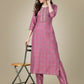 Jyoti Fashion Women's Purple Rayon Embroidered Kurta Pant Set | Swadesiicart