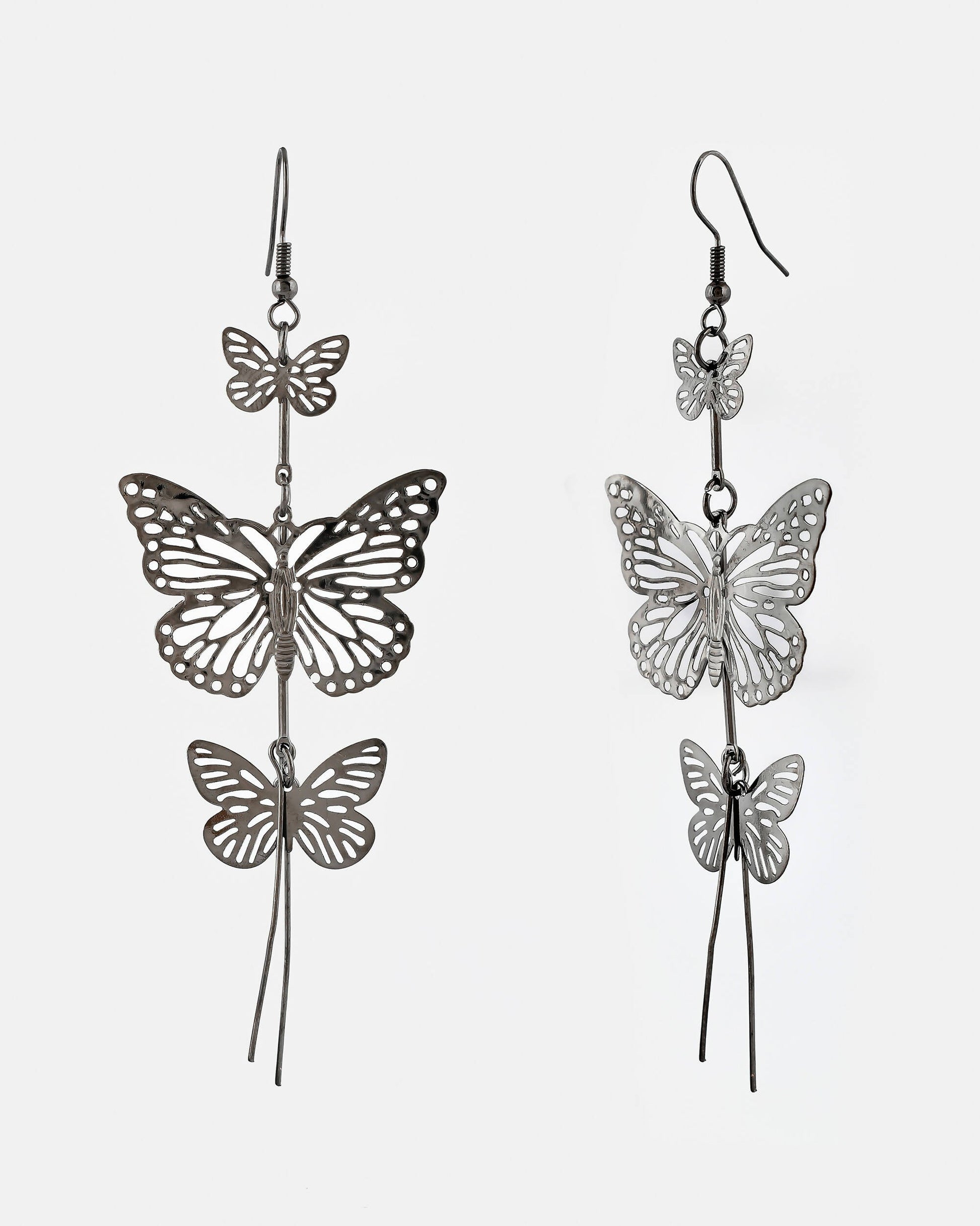 VOJ Women Rhodium-Plated Butterfly style Stainless Steel Drops & Danglers Earrings - Swadesiicart