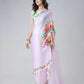 Vastranavya Mauve Freehand Flower Print Ready to Wear Saree | Swadesiicart