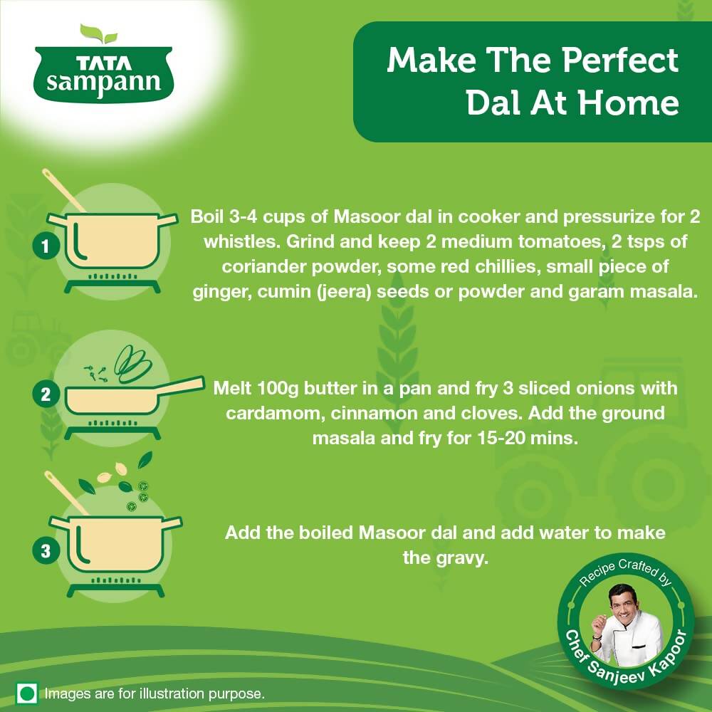 Tata Sampann Unpolished Masoor Dal Whole - Swadesiicart