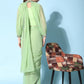 Green Fancy Pure Fabric Plain Ready to wear Saree with stitched Blouse - Vrinda | Swadesiicart