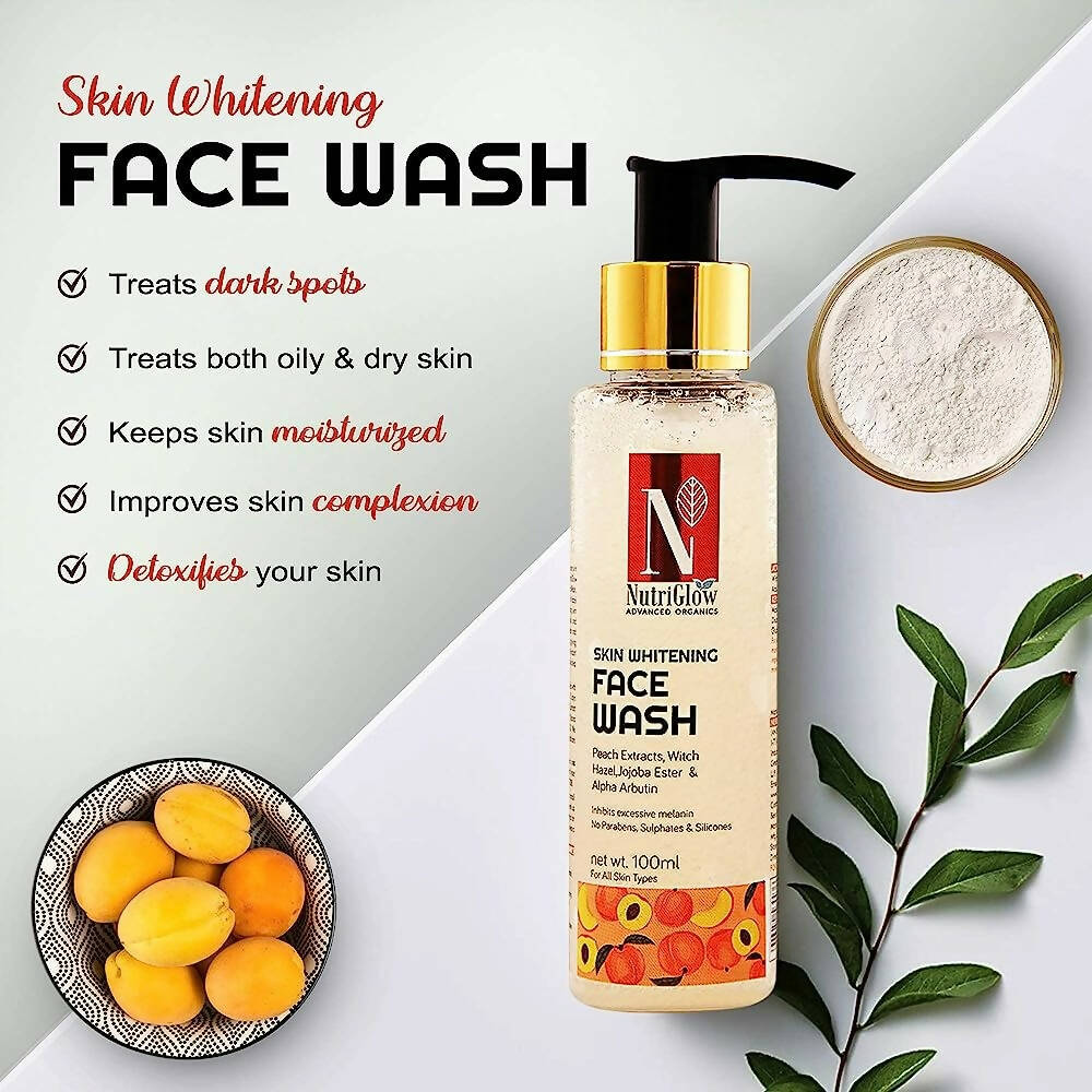 NutriGlow Advanced Organics Skin Whitening Face Wash - Swadesiicart
