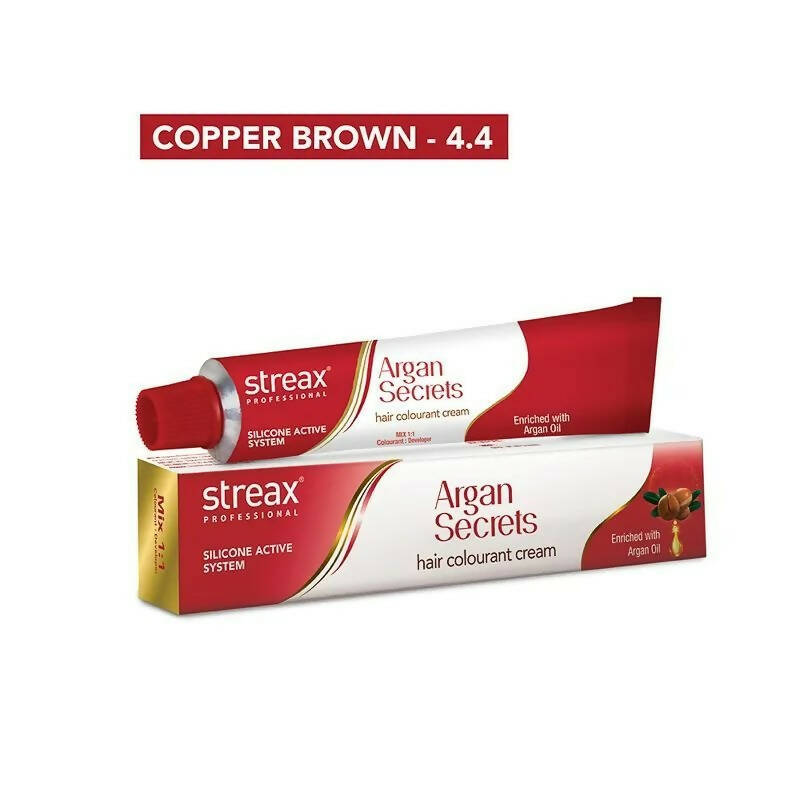 Streax Professional Argan Secrets Hair Colourant Cream - Copper Brown 4.4 - Swadesiicart