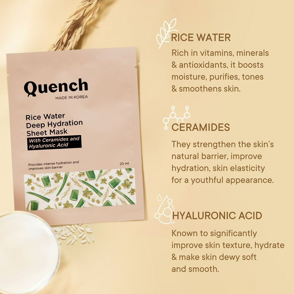 Quench Rice Water Deep Hydration Sheet Mask | Swadesiicart