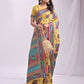 Shree Shyam Fashion Vastraloom Yellow Linen Cotton Saree