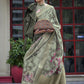 Lovely Pista Green Polly Brasso Designer Saree - Emponline | Swadesiicart