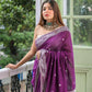 Exclusive Collection Purple Most Trending Beautiful Pure Cotton Handloom Saree - Swadesiicart