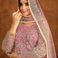 Pink All Over Embroidered Net Wedding Anarkali Suit - Emponline | Swadesiicart