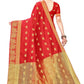 Vamika Banarasi Jacquard Weaving Red Saree | Swadesiicart