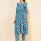 Janasya Women's Blue Cotton Bandhani Printed Casual Angrakha Co-ords - Swadesiicart