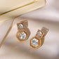 square kundan earrings with hexagon drop - Ruby Raang | Swadesiicart