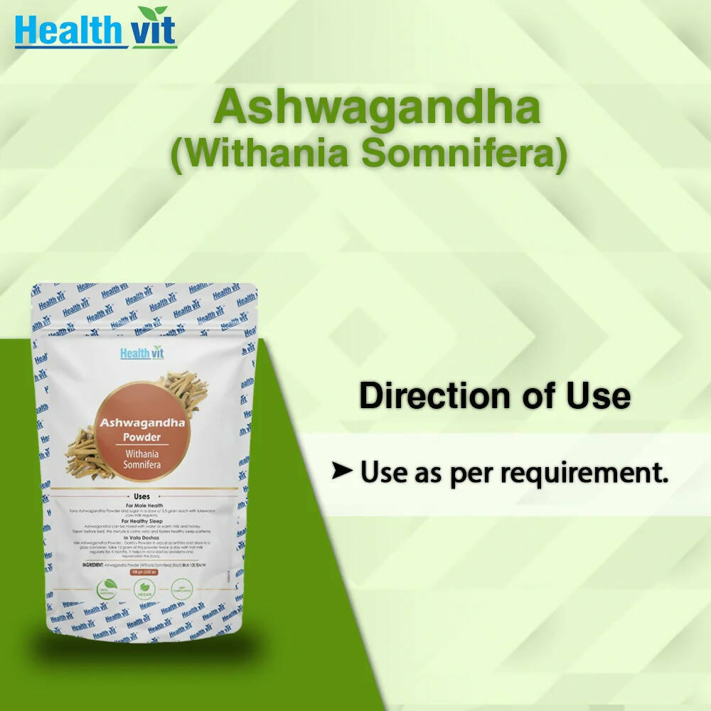 Healthvit Natural Ashwagandha Powder | Swadesiicart