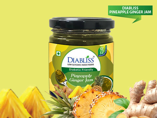Diabliss Diabetic Friendly Pineapple Ginger Jam - Swadesiicart
