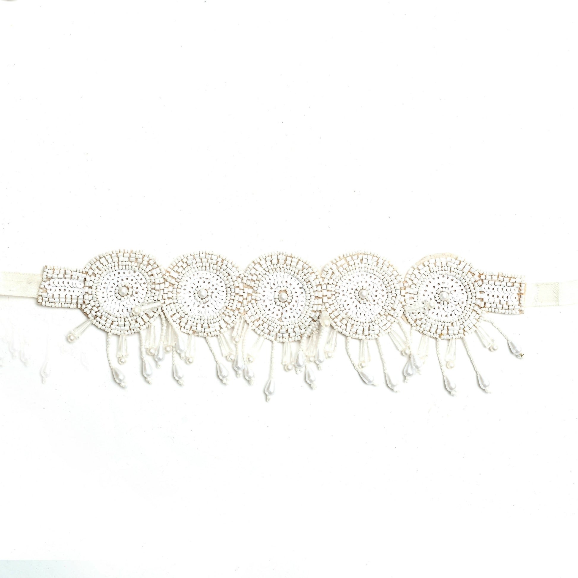 Mominos Fashion Johar Kamal Handicraft Off White/Golden Pearls Necklace with Earrings For Women - Swadesiicart