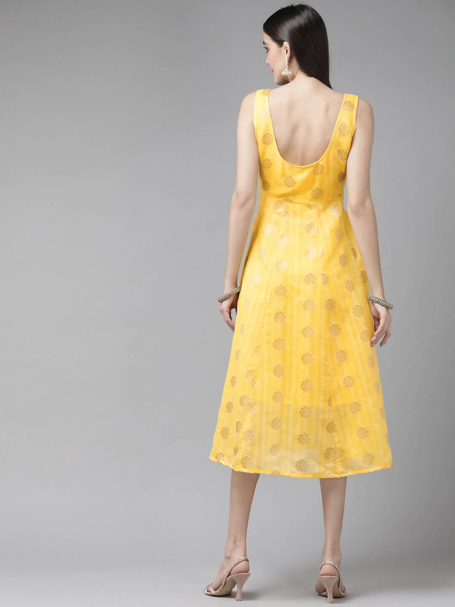 Ahalyaa Women's Traditional wear Dress - Yellow | Swadesiicart