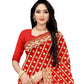 Vamika Weaving Banarasi Jacquard Saree - Red | Swadesiicart