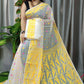 Exclusive Collection Off White Beautiful Jamdani Collection Saree - Swadesiicart