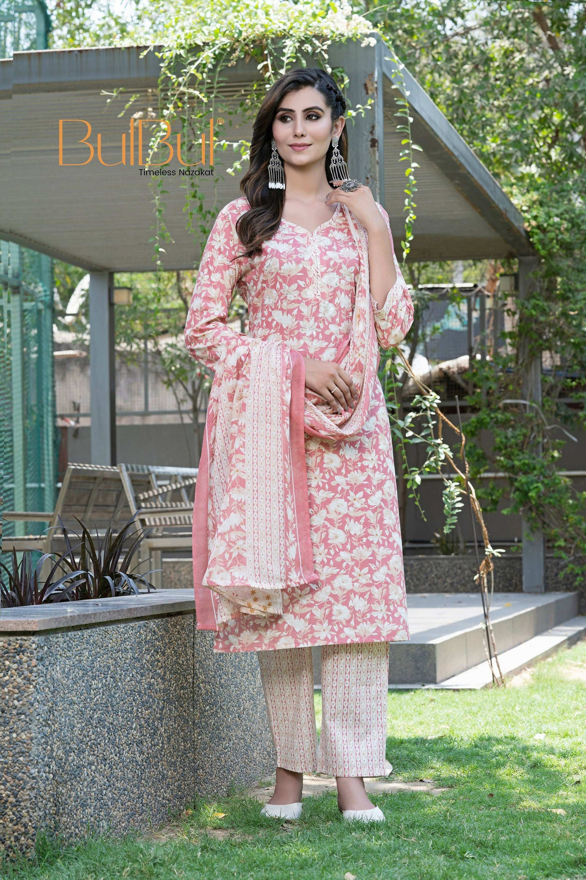 BulBul Fashionista Red Cotton Kurta Set with Dupatta - Swadesiicart