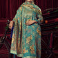 Jyoti Fashion Women's Turquiose Organza Jacquard Woven Kurta with Trouser & Dupatta | Swadesiicart