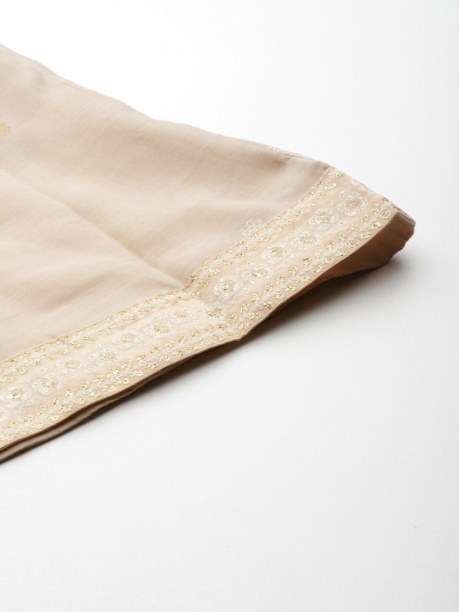 Ahalyaa Women's Traditional Wear Co-ords - Tan - Swadesiicart