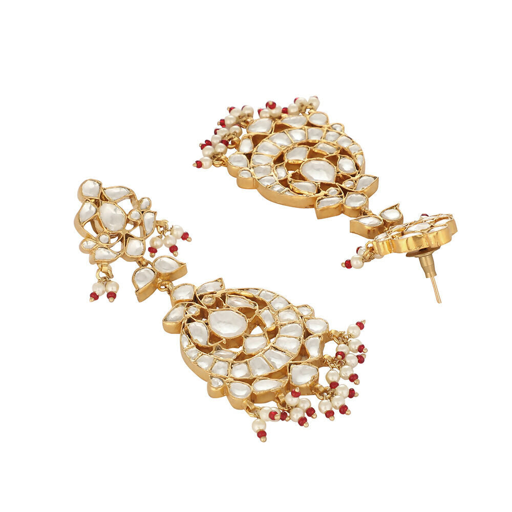 Nuyug 22K Gold Plated Serenoor Pearl Chandbali Earrings | Swadesiicart