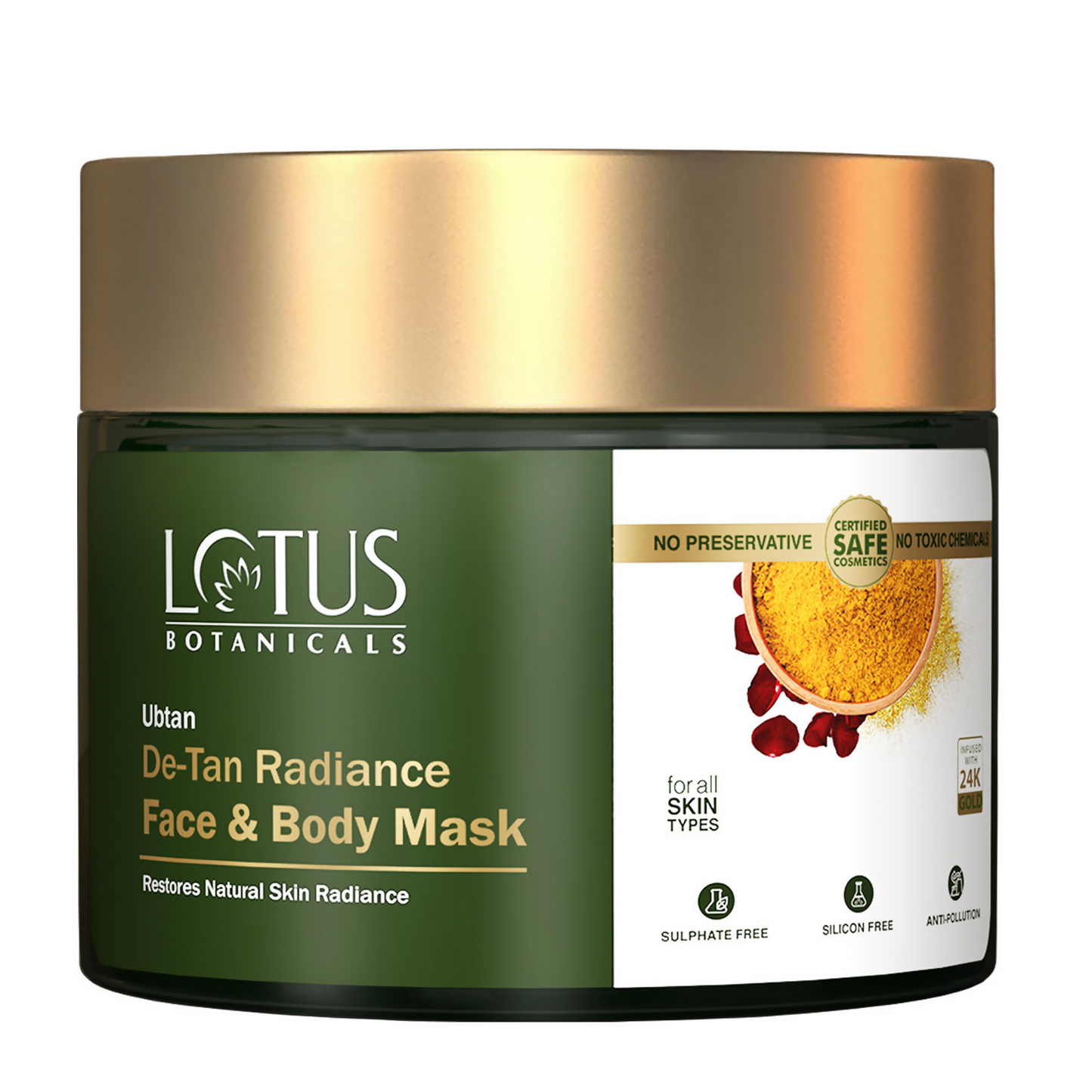 Lotus Botanicals Ubtan De-Tan Radiance Face & Body Mask | Swadesiicart