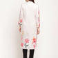 Ahalyaa Women Beige Velvet Digital Print Kurta | Swadesiicart