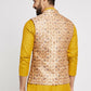 Ethnic India Cream Bundi Men's Jacket Abstract Polyester | Swadesiicart